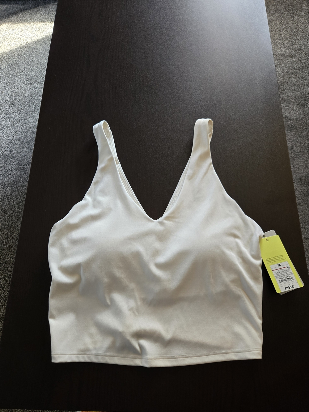 all in motion White V-Neck Crop Sports Bralette